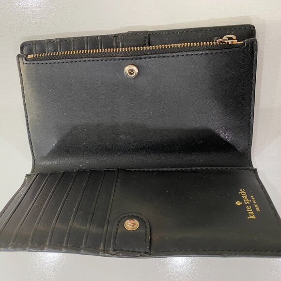 Kate Spade Braylon Patterson Drive Black Pebbled Leather Wallet - Picture 9 of 10